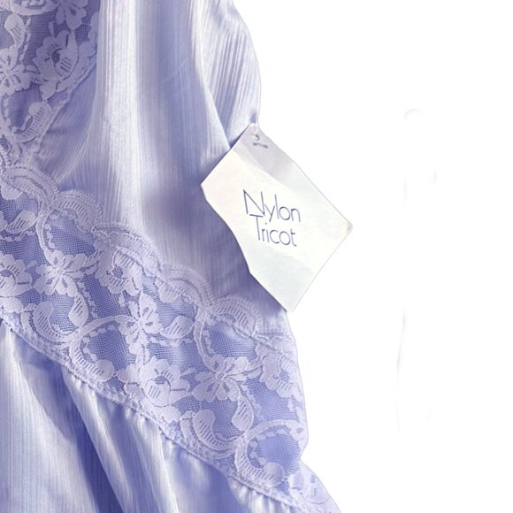 NWT Vintage Sears Blue Romantic Lace Nylon Tricot Cami Top Medium (12–14) - Picture 8 of 8